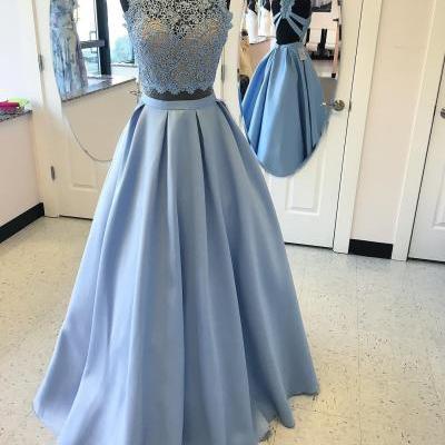 light blue prom dresses,elegant prom dresses,two piece prom dresses,backless prom gowns,sexy prom dresses