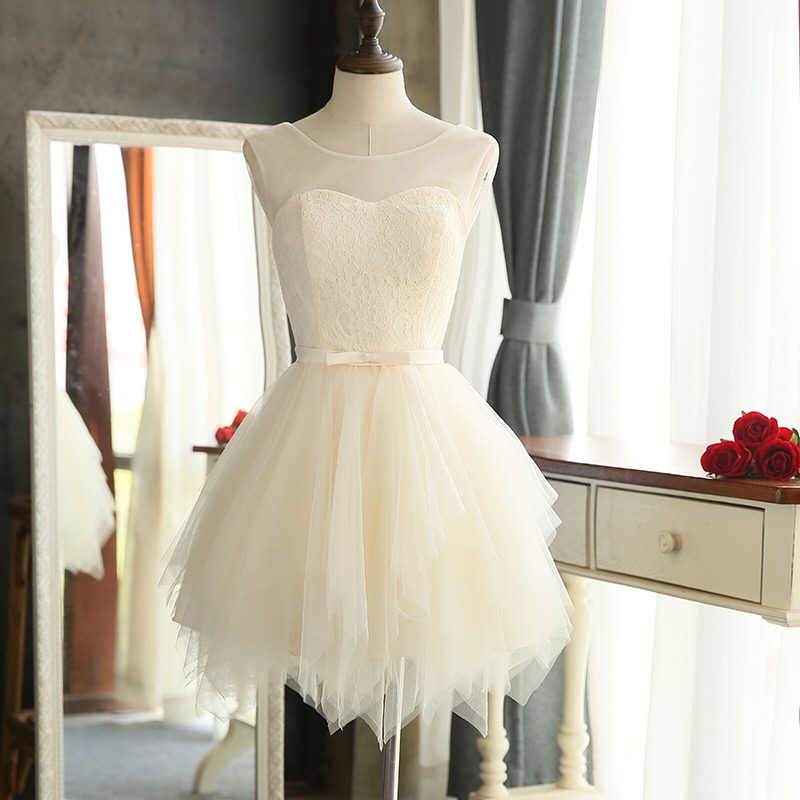 White Homecoming Dress,short Mini Prom Dresses 2017,ball Gown Dress,lace Cocktail Dress,short Bridesmaid Dresses