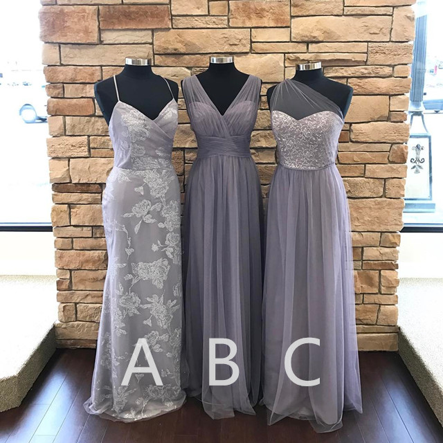 Gray Bridesmaid Dresses.long Bridesmaid Dresses, Bridesmaid Dress,long