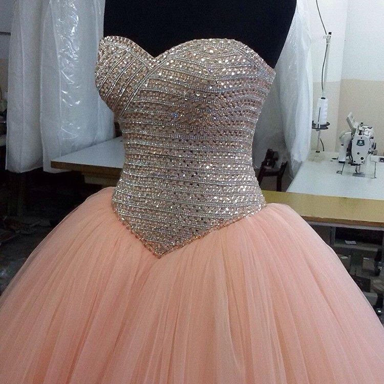 Pink Prom Dress,ball Gowns Prom Dress,pink Quinceanera Dress,corset Prom  Gowns on Luulla