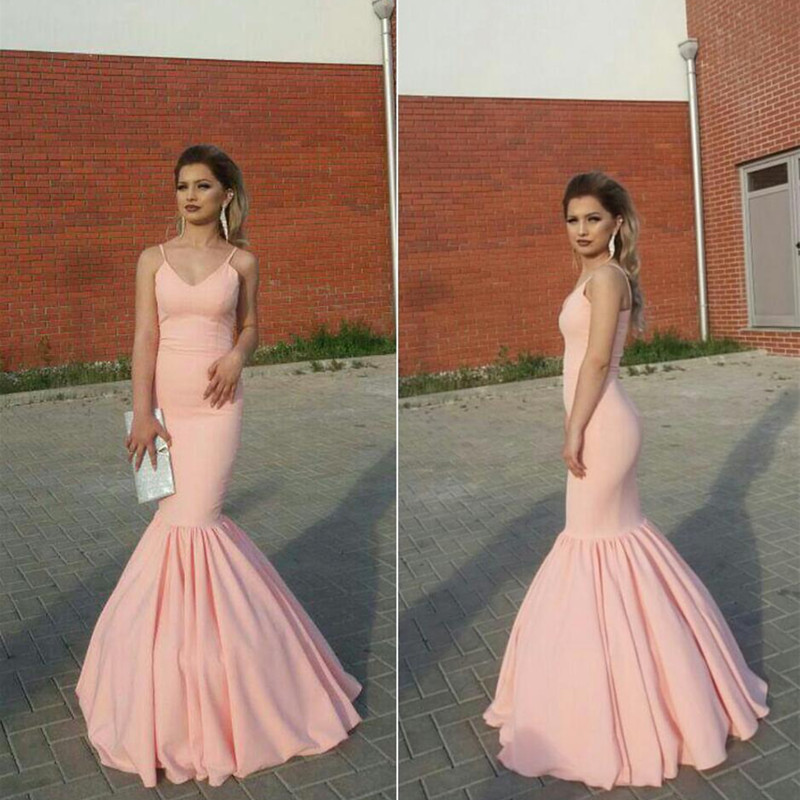 blush mermaid prom dress