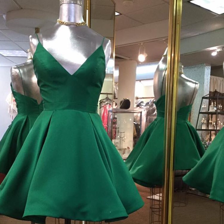 Hunter Green Homecoming Dress,short Prom Dresses 2017,short Cocktail Dress