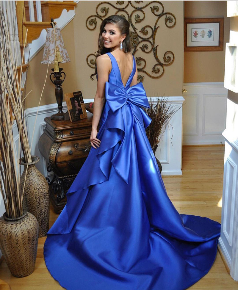 prom dress with bow on back