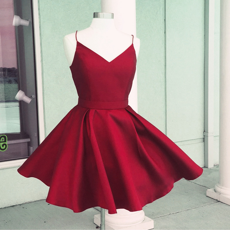 Cute Prom Dress,v Neck Homecoming Dress,burgundy Homecoming Dress,semi Formal Dresses