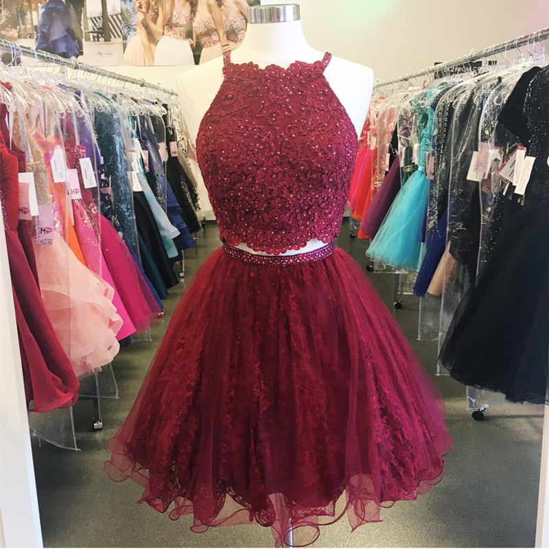 Lace Homecoming Dress,short Prom Dresses 2017,homecoming Dresses Two Piece,elegant Cocktail Dresses