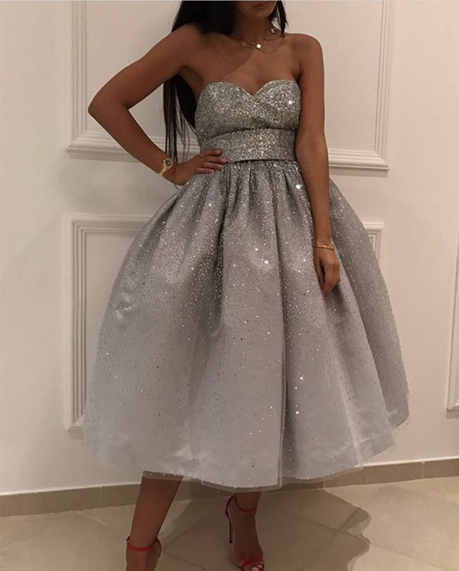 Short Silver Prom Dress