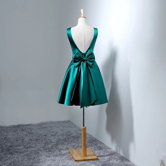 freshman homecoming dress ideas Backless Dark Green Short Prom Dresses, Short Dark Green Formal Homeco main image 0