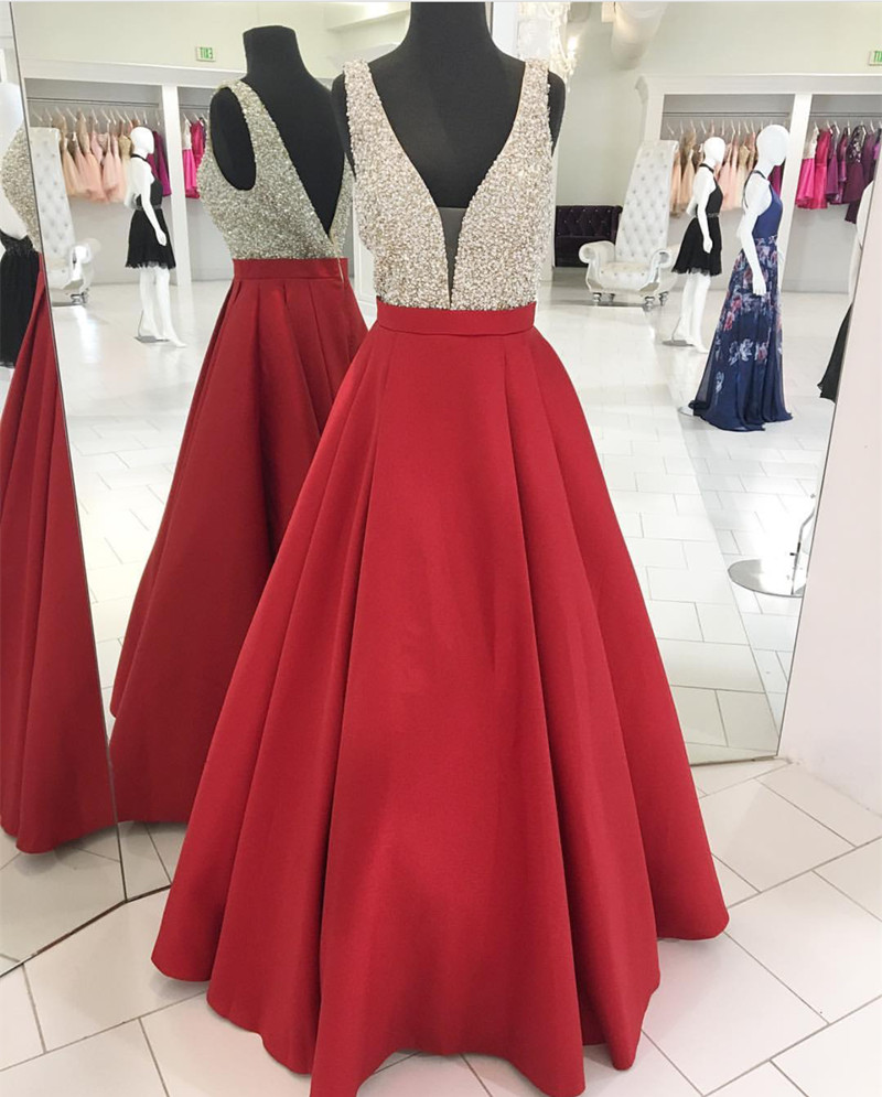V Neck Prom Dress,burgundy Prom Dress,ball Gowns Prom Dress,sequin Beaded Evening Gowns