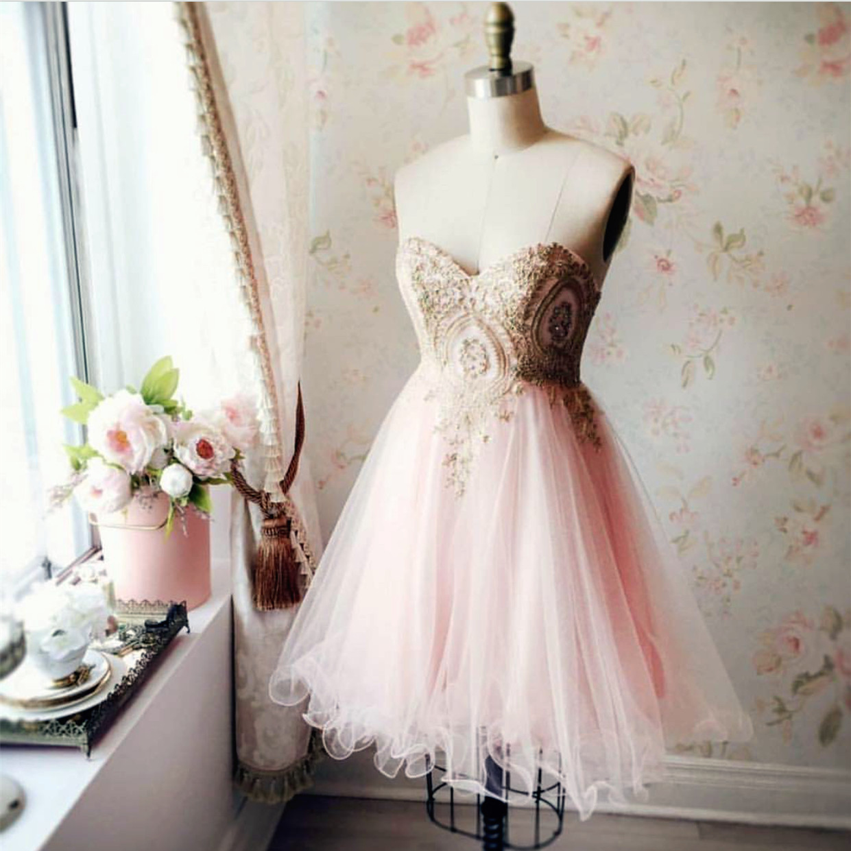 Pink Homecoming Dress,sweetheart Homecoming Dress,short Prom Dress,lace ...