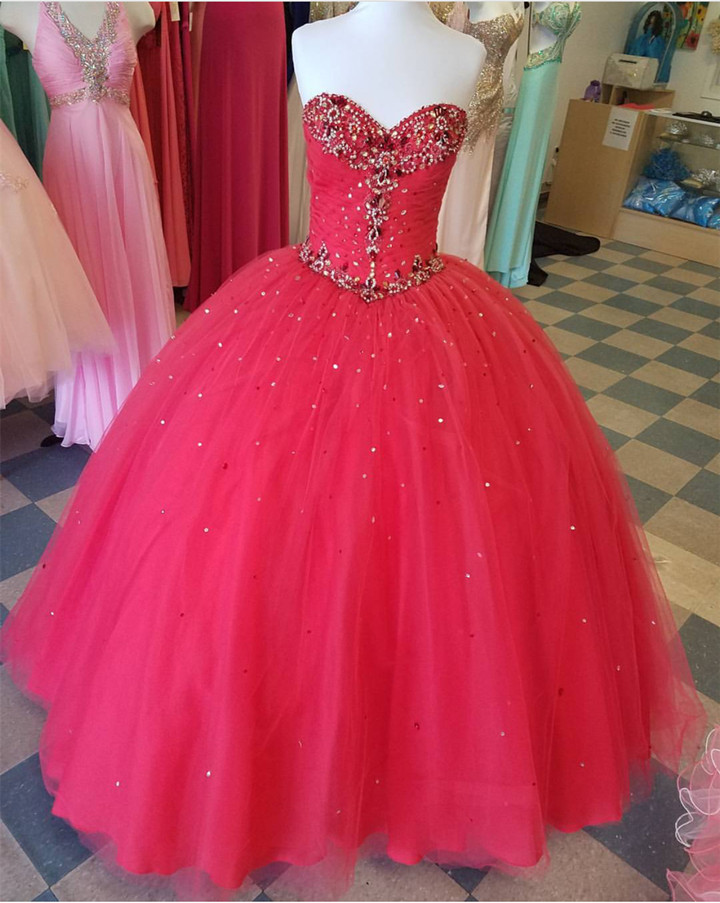 Pink Quinceanera Dresses sweetheart Ball Gowns sweet 16 Dress sweet 15 Dress on Luulla