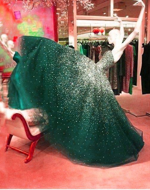 green ball dress