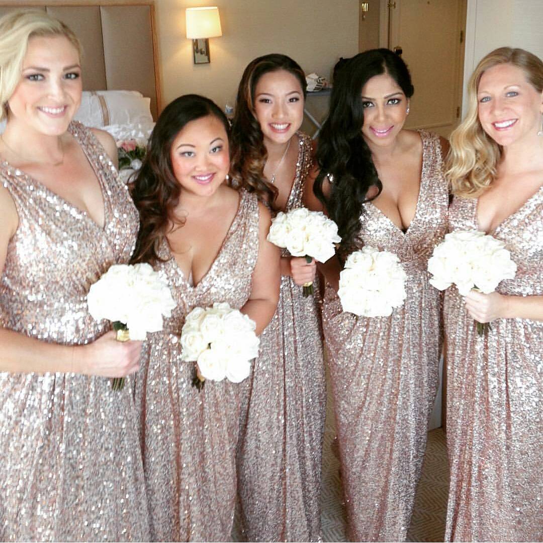Floor Length Gold Bridesmaid Dresses