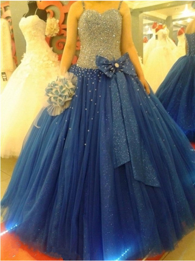 Fully Beading Sweetheart Bow Sashes Tulle Ball Gown Quinceanera Dresses 2016