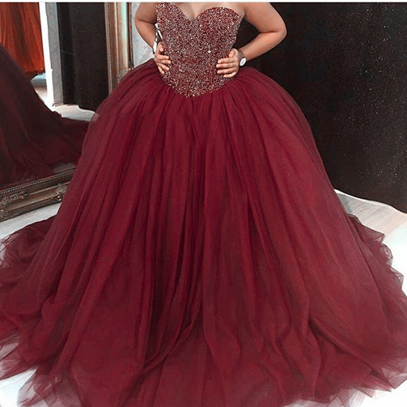 royal red quinceanera dresses