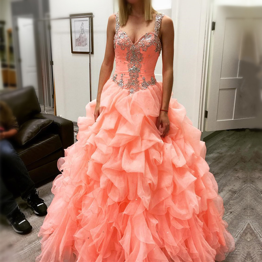 Coral Prom Dresses,ball Gowns Quinceanera Dresses,coral Quinceanera Dresses,quinceanera Dresses 2017