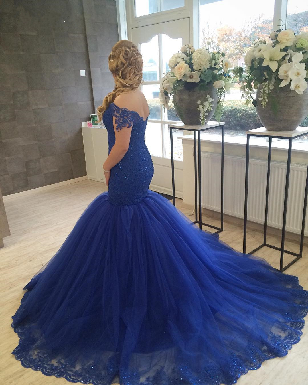 Royal Blue Prom Dresses,lace Prom Dresses,mermaid Evening Dresses,long Formal Gowns,prom Dresses 2017