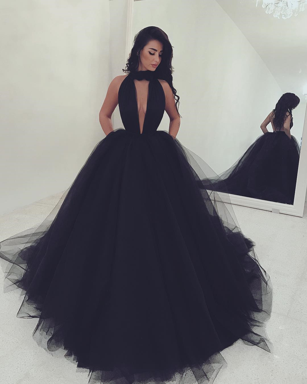 big black prom dresses