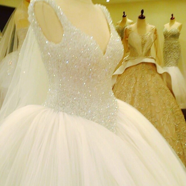 Bling Wedding Dresses On Manikins