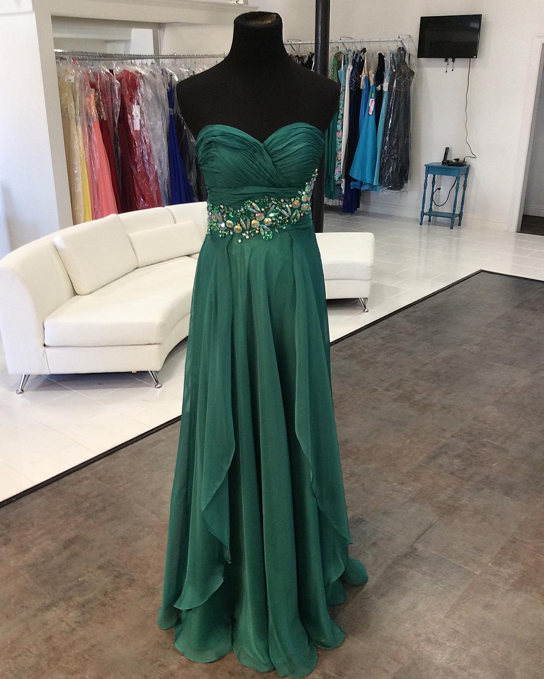 green chiffon long sweetheart prom dresses 2017 sexy formal evening gowns