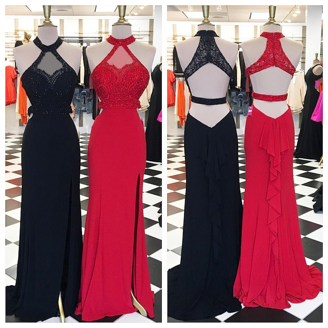 Black Prom Dresses,red Prom Dress,mermaid Prom Dresses 2017,elegant Prom Dresses Lace Appliques,ruffles Back Mermaid Dress