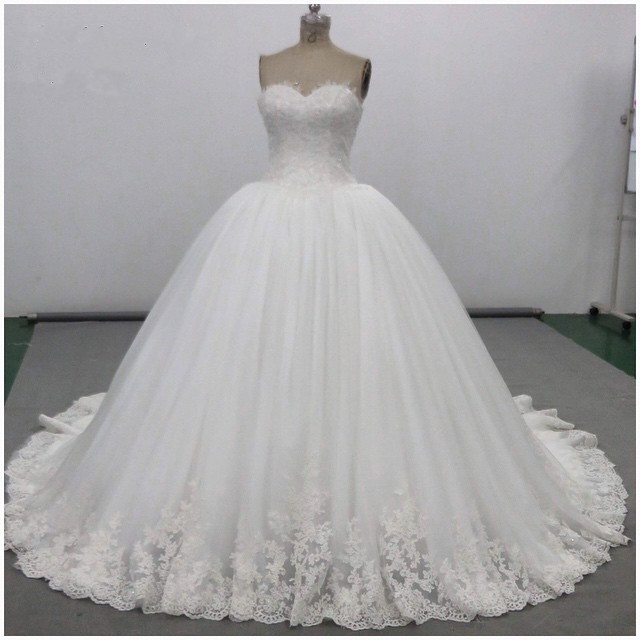 Lace Sweetheart Wedding Dress Ball Gowns 2017 Real Sample Custom Made