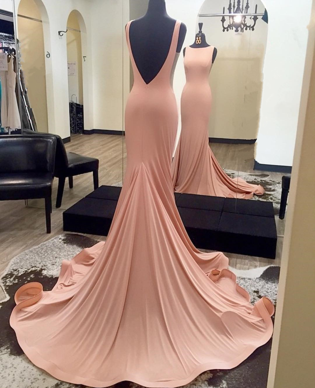 Pink Prom Dress,mermaid Prom Dresses,sexy Long Evening Dresses,prom Dress 2017,backless Formal Gowns