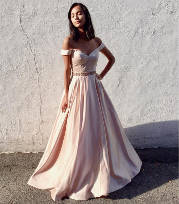 Off The Shoulder Gowns,ball Gowns Prom Dresses,satin Evening Dresses