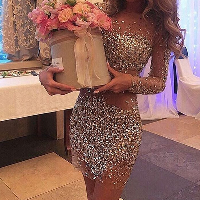 see through homecoming dresses Jovani 07254 - Short Sheath Dress main image 0