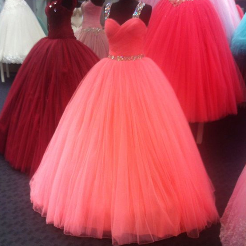 Coral Prom Dress,ball Gowns Prom Dress,ball Gowns Quinceanera Dresses,sweet 16 Dresses