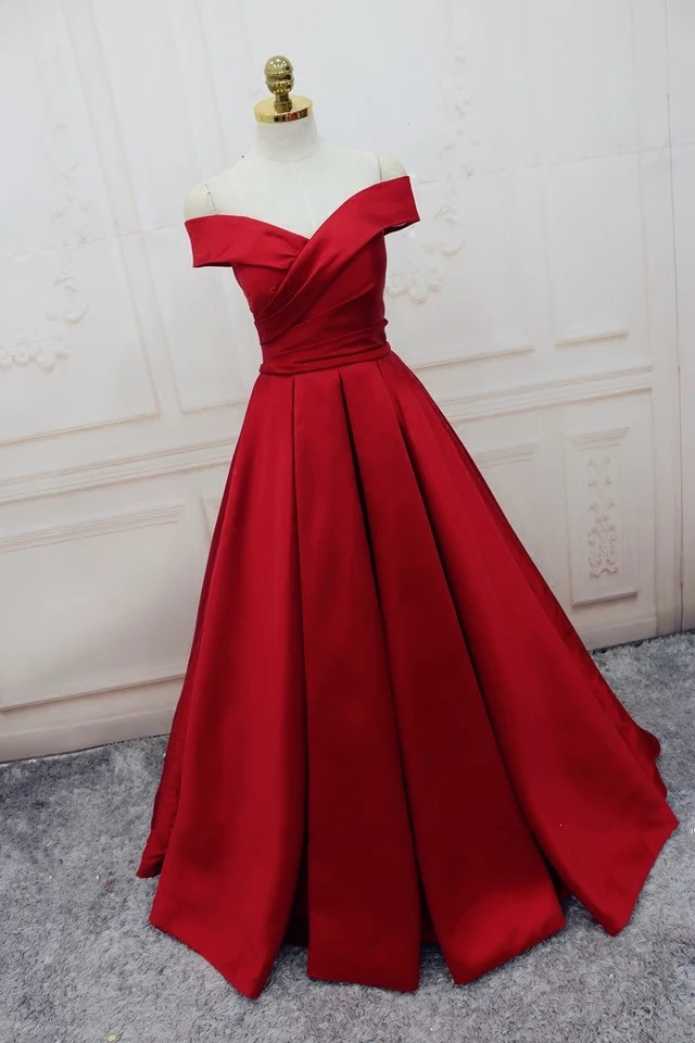 red floor length gowns