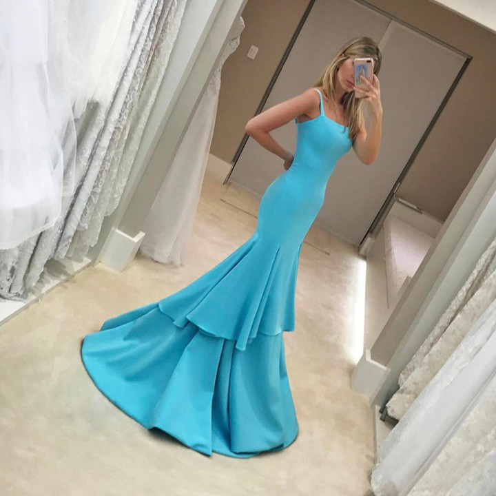 Satin Gowns,mermaid Evening Dress,corset Prom Dress,long Party Dress,long Blue Formal Dress