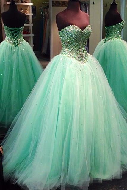 Mint Green Quinceanera Dress,ball Gowns Wedding Dress,mint Green Prom Dress,quinceanera Dress 2017,crystal Dress