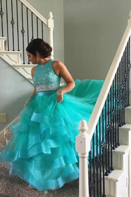 ombre dress,two piece prom dress,ball gowns prom dresses,Cinderella Dress