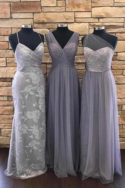 gray bridesmaid dresses.long bridesmaid dresses,cheap bridesmaid dress,long evening gowns