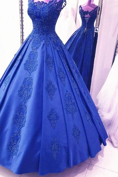 Modest Prom Dresses With Sleeves,cap Sleeves Evening Gowns,long Satin Ball Gowns