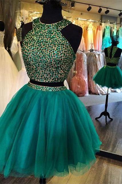 gorgeous beaded top short two piece homecoming dress 2016 elegant prom gowns