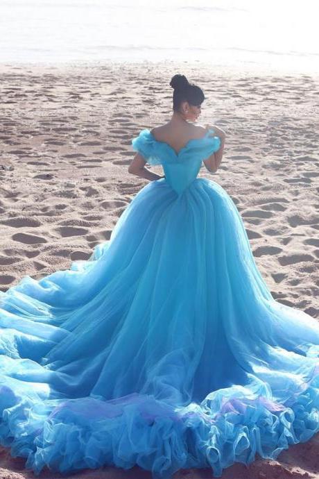princess polly baby blue dress Blue Ombre Flower Girl Dress with 3D Floral Layers Kids Princess Ball –  DreamyVow main image 1
