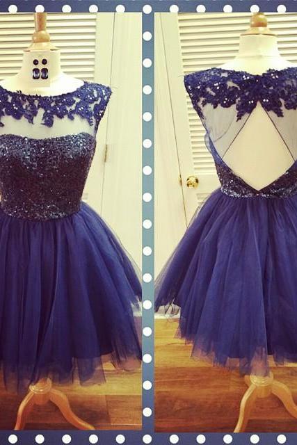 navy blue sequins cap sleeves homecoming dresses 2017 lace appliques cocktail party dress