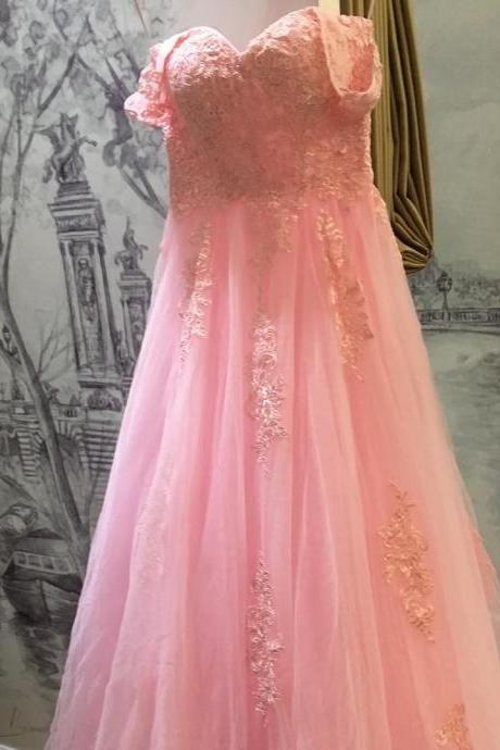 Lace Appliques Sweetheart Long Tulle Bridesmaid Dresses 2017 Elegant
