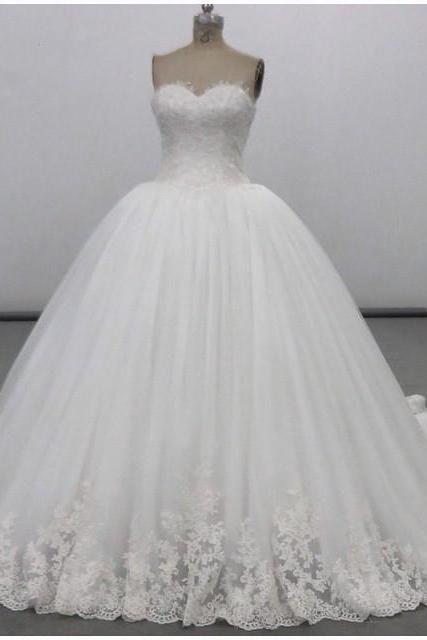 lace sweetheart wedding dress ball gowns 2017 real sample custom made