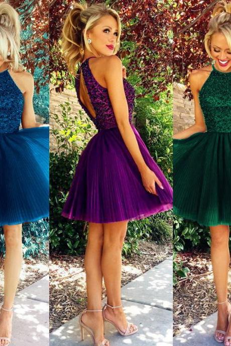 Purple Prom Dress,short Homecoming Dress,navy Homecoming Dress,green Party Dress,backless Prom Dresses,prom Gowns 2017
