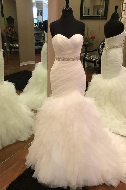 Mermaid Wedding Gowns,Tulle Wedding Dresses,Bridal Gowns,Wedding Dresses 2017,Sexy Wedding Dresses