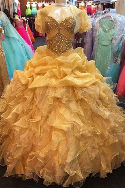 Gold Prom Dresses,ball Gowns Prom Dress,sweet 16 Dresses,quinceanera Dresses,sweet 15 Dresses