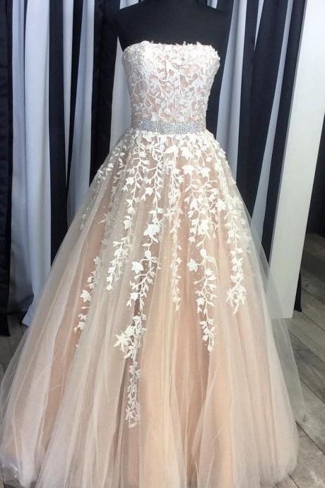 Strapless Prom Dresses,lace Prom Gowns,ball Gowns Prom Dresses,sweet 16 Dresses