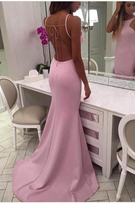 mermaid prom dresses,pink prom gowns,sexy prom dresses,open back prom dresses,mermaid bridesmaid dresses
