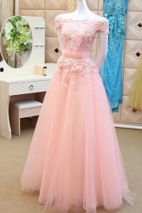 Off The Shoulder Prom Dress,elegant Prom Dress,pink Prom Dress,elegant Evening Gowns,tulle Dresss