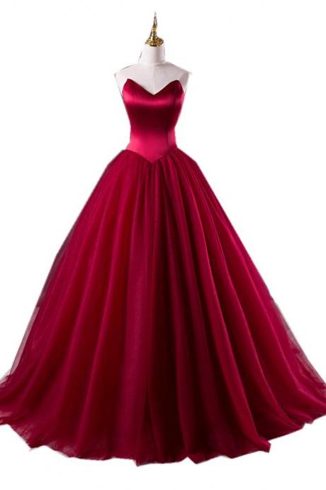 Burgundy Prom Dress,ball Gowns Prom Dress,sweetheart Prom Dress,sweet 16 Dress,evening Dresses 2017,wine Red Dresses