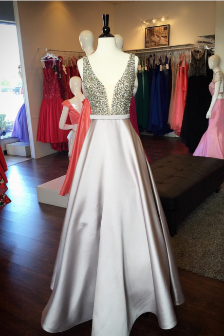 silver prom dress,long prom dress,beaded gowns,prom dresses 2017,sexy long formal dress,formal evening gowns