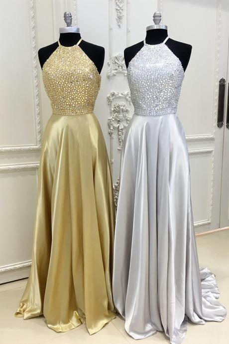 gold ball gowns,halter prom dress,ball gowns prom dress,elegant prom dress,prom dresses 2017