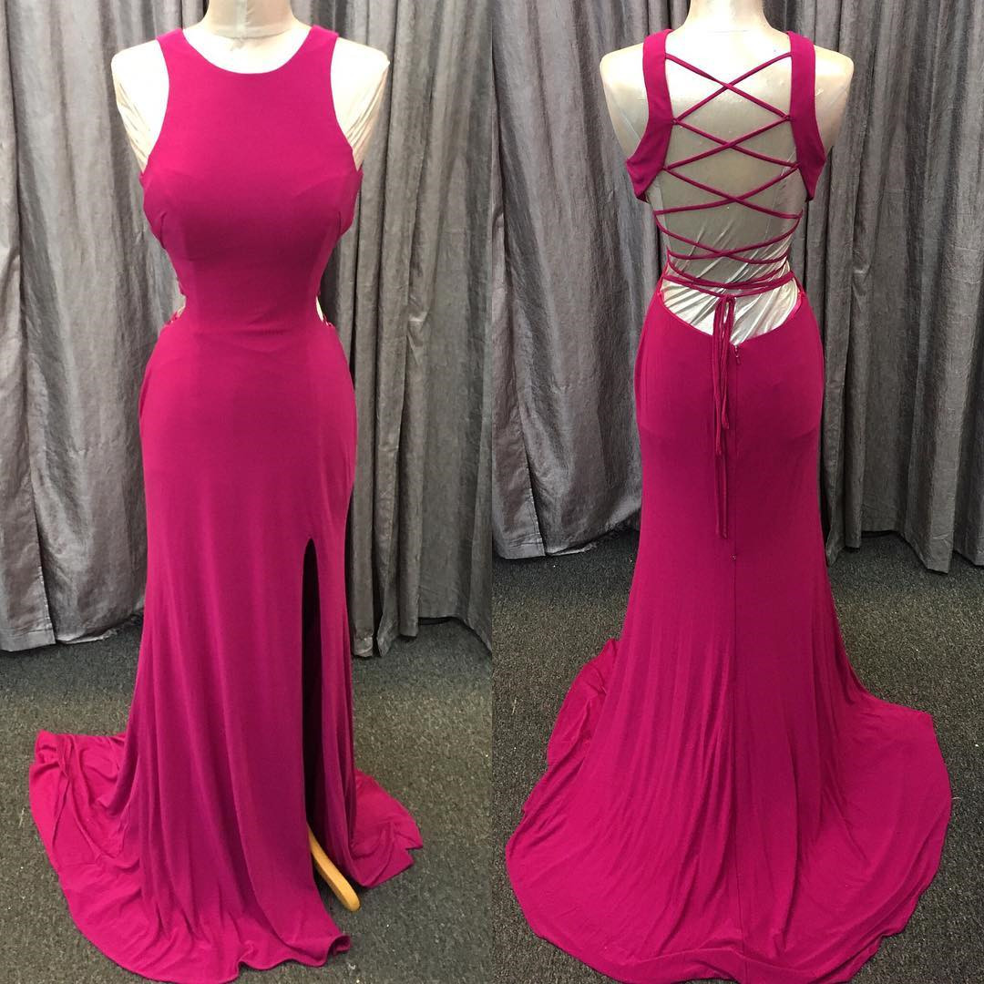 Long Jersey Prom Dress,mermaid Prom Gowns,maxi Prom Dress,open Back